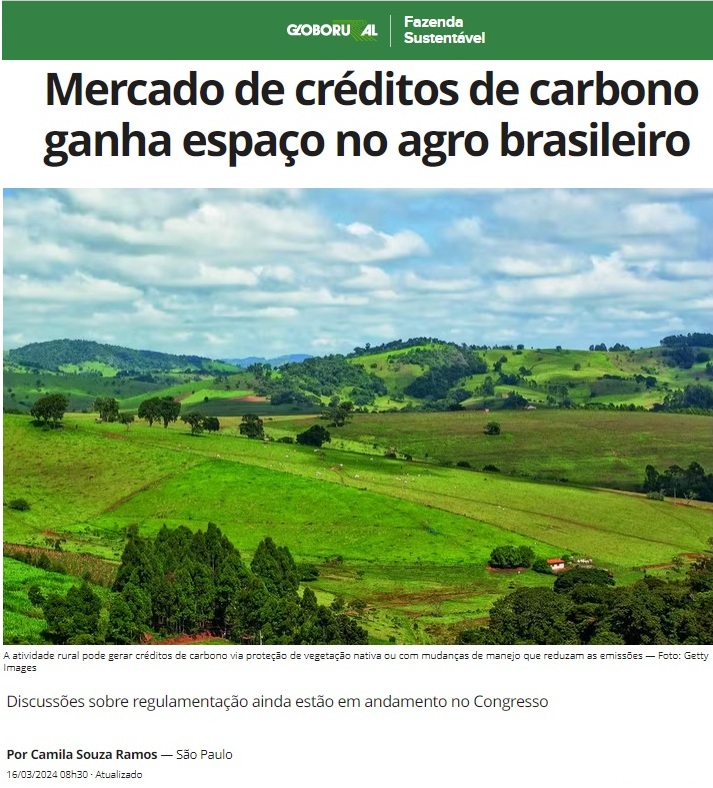 Matéria da revista Globo Rural, com participação de Sérgio Vergueiro