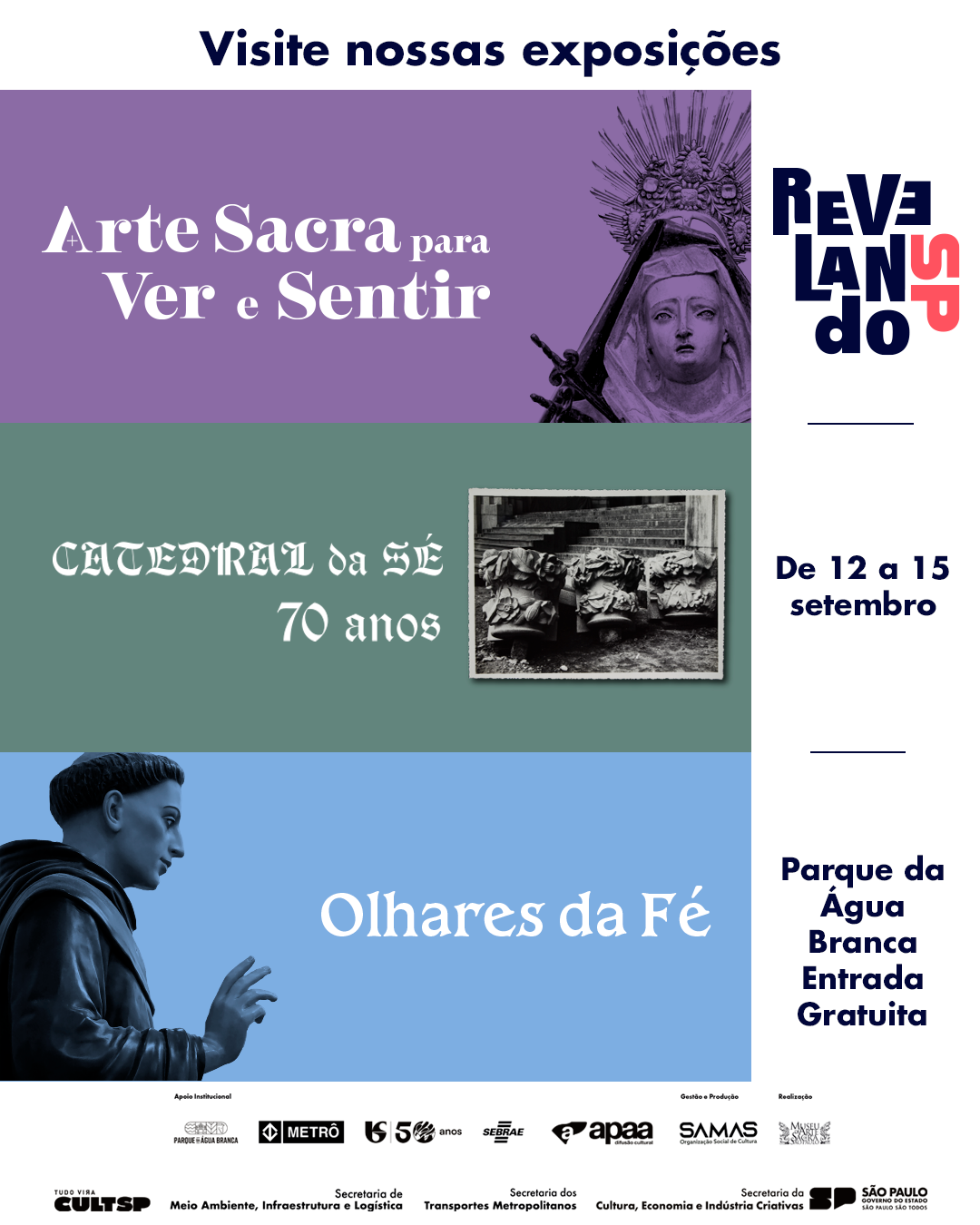 Convite da exposição do Museu Arte Sacra de São Paulo no Revelando SP