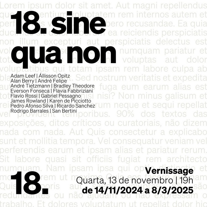 San Bertini: Exposição coletiva “18. sine qua non”