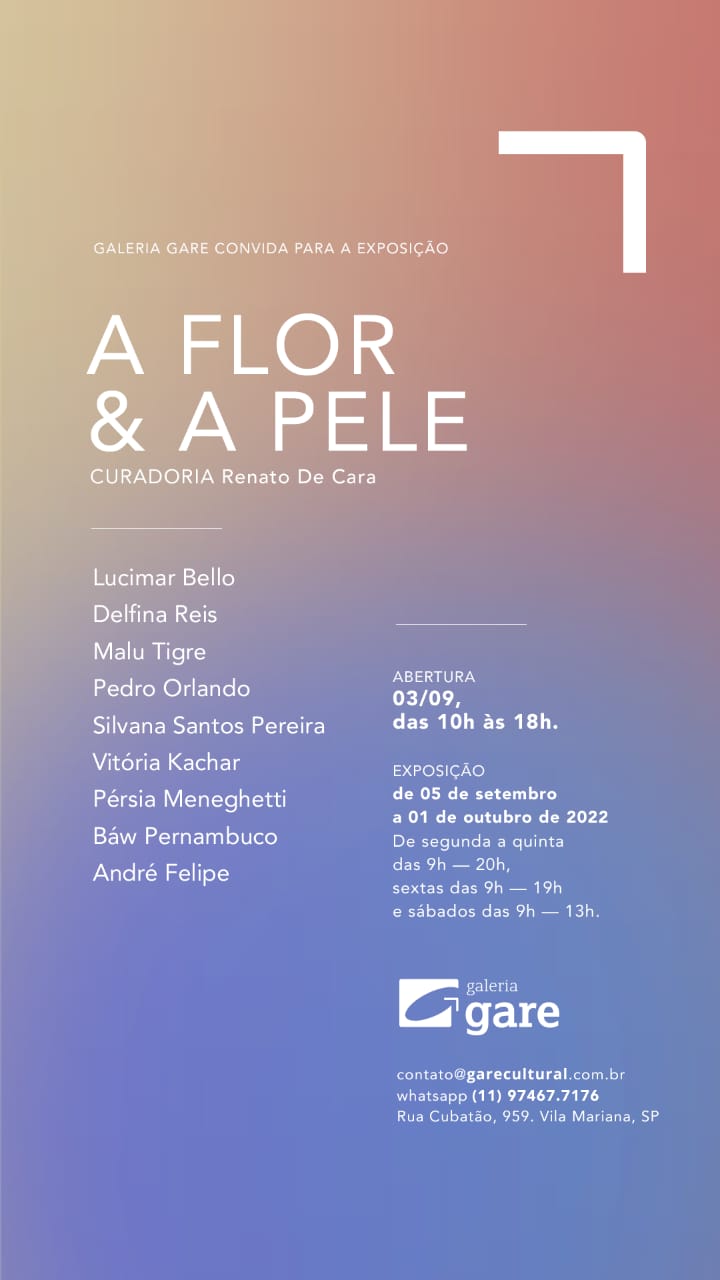 Convite para a coletiva “A flor & A pele”