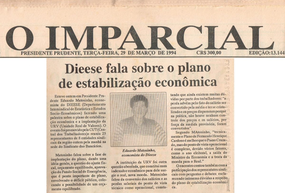 Dos meus tempos de técnico-economista