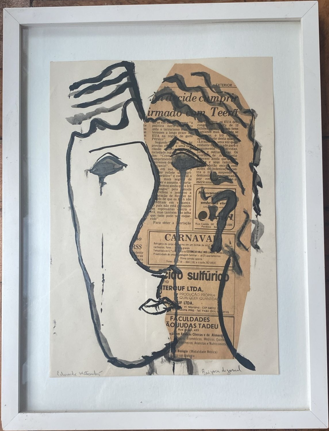 Beijoca de jornal (Recém emoldurado)