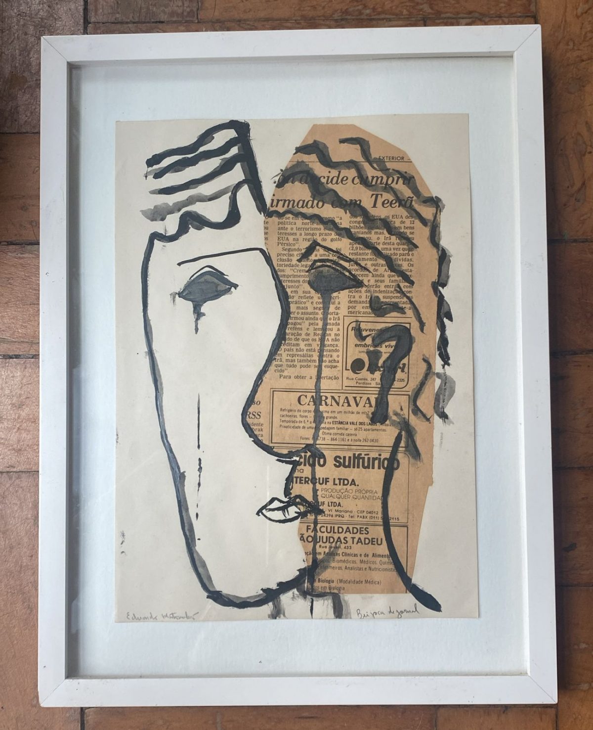 Beijoca de jornal (Recém emoldurado)