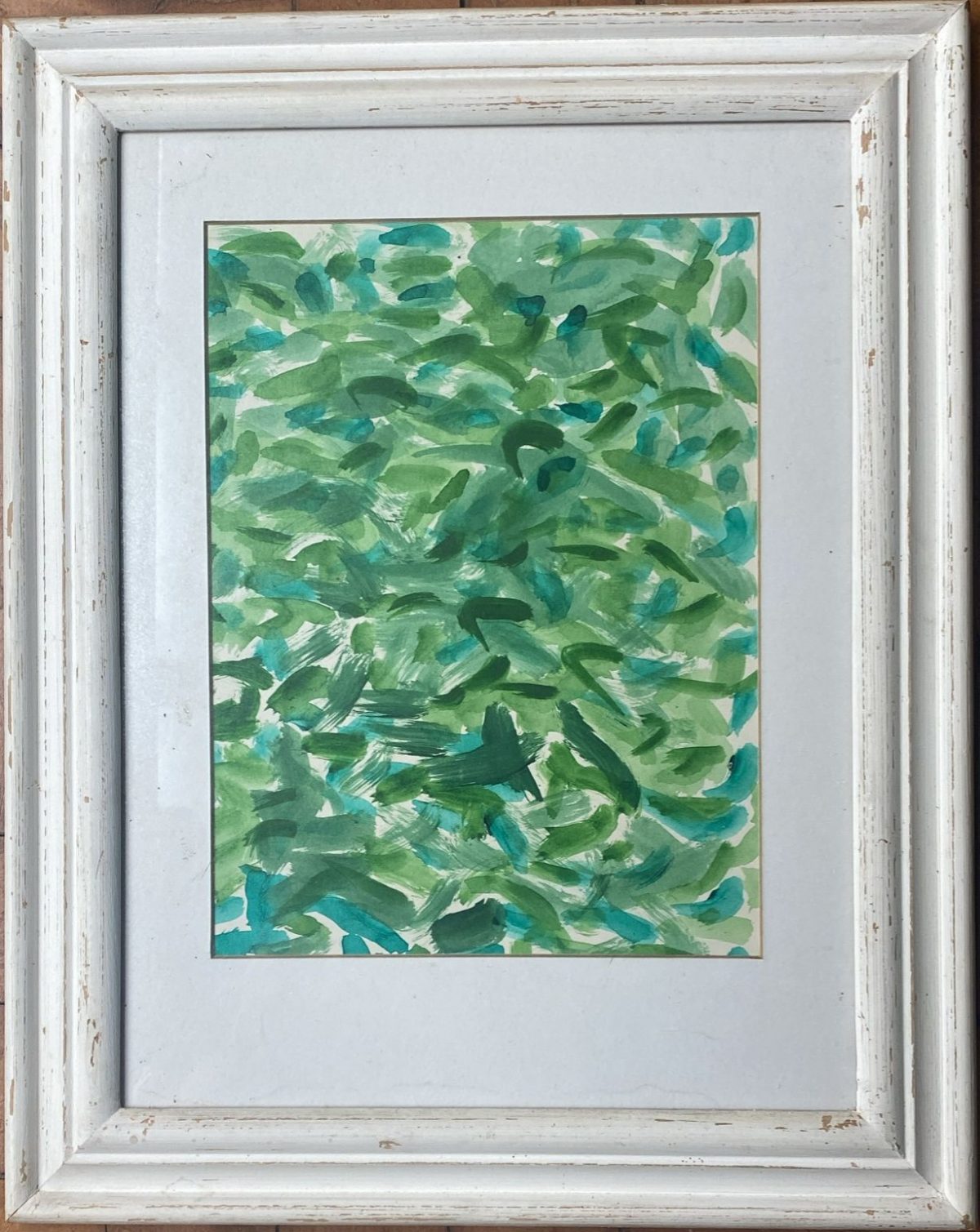 Pinceladas em tons de verde (Recém emoldurado)