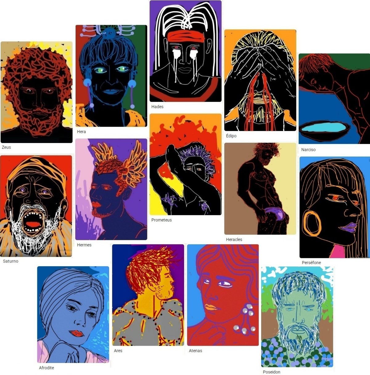 Heróis, deusas, deuses e semideuses da mitologia grega