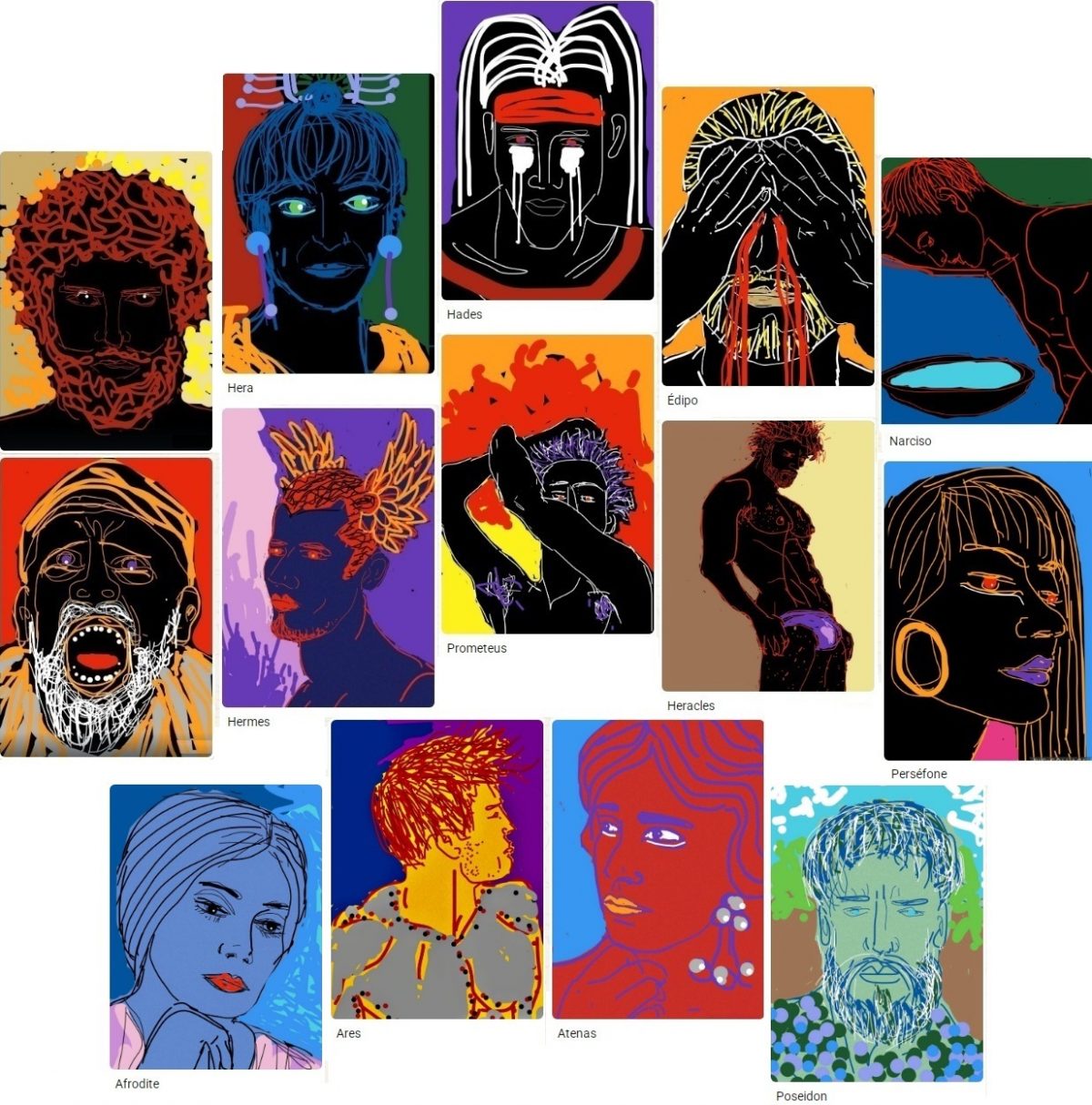 Heróis, deusas, deuses e semideuses da mitologia grega
